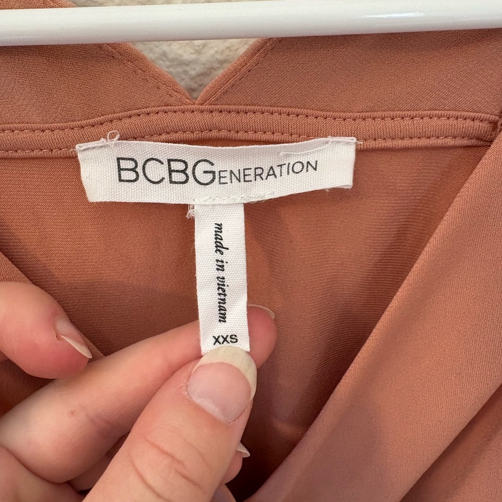 BCBGeneration Women's Coral Pink Bubble Tank Top - Picture 2 of 7